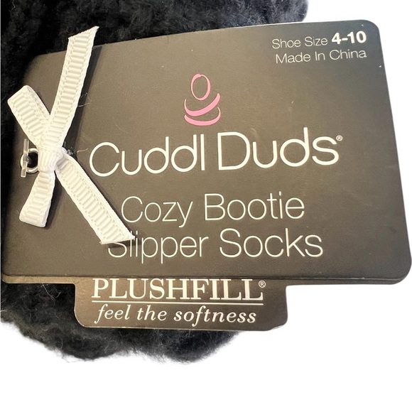 Cuddl Duds Knit Bootie Slipper Socks – Women, Black, Cozy & Non-Slip, NWT - Picture 4 of 4